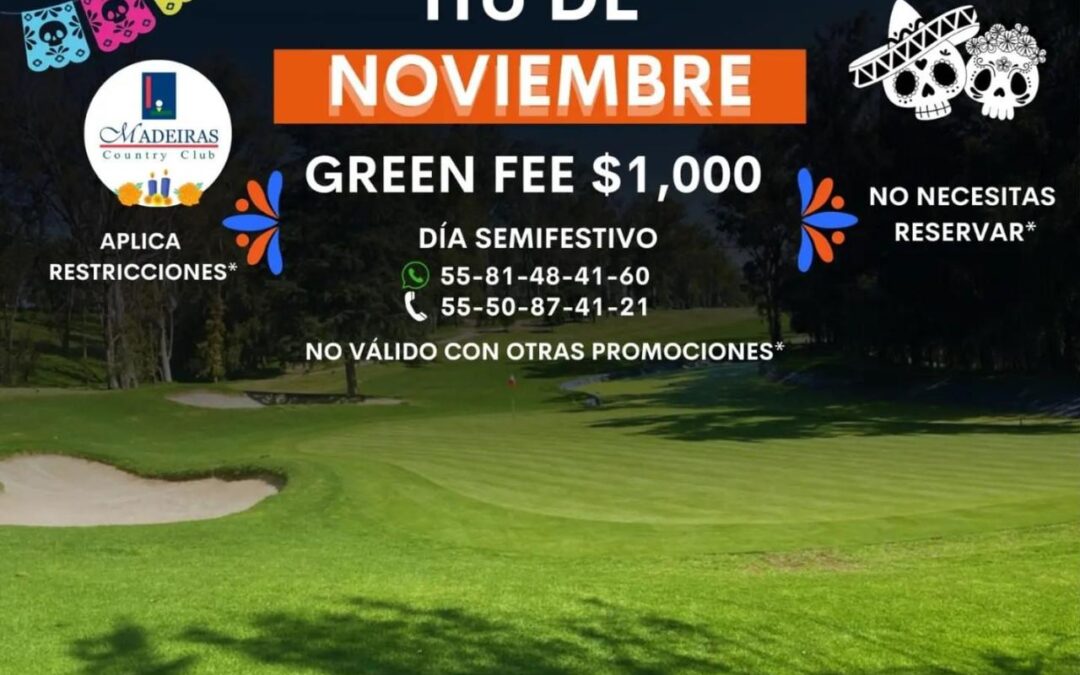 Promoción de Green Fee en Madeiras para este 1° de Nov.