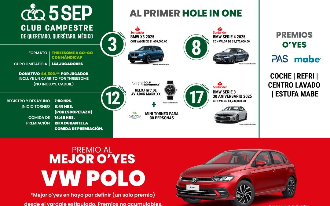 Prepárate al torneo de golf PRETTL 2025 en Campestre de Querétaro, México