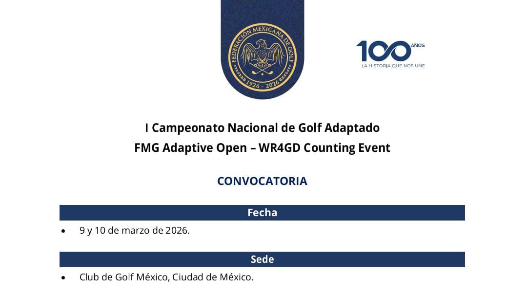 Convocatoria I Campeonato Nacional de Golf Adaptado
