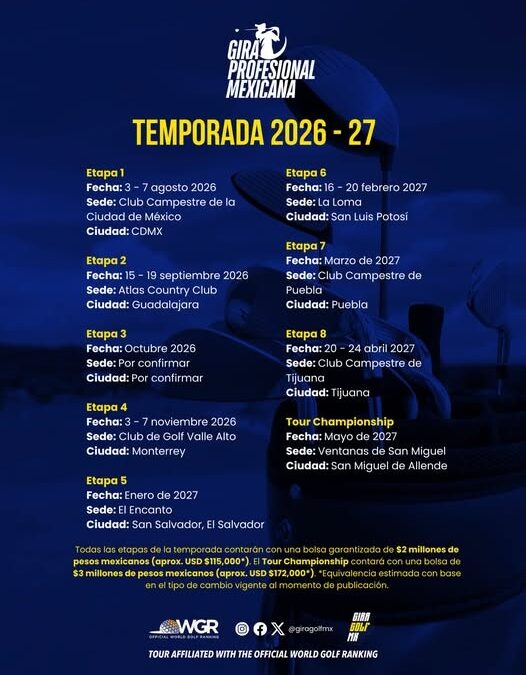 La Gira Profesional Mexicana presenta oficialmente su calendario 2026-27,